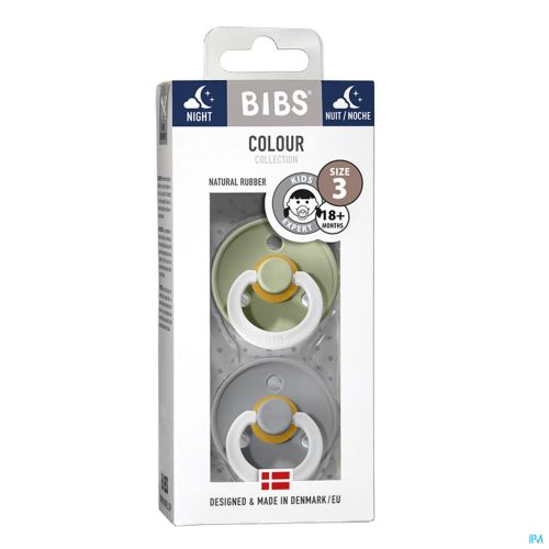 Bibs 3 Tetine Duo Glowindark Sage/cloud 2