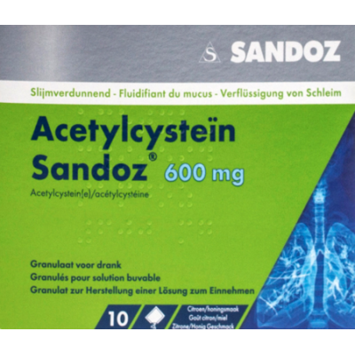 Acetylcystein Sandoz 600mg Granul. Drank Zakje 10