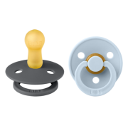 Bibs 2 Fopspeen Duo Iron Baby Blue