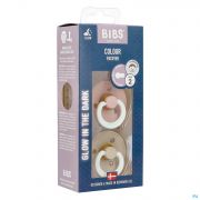 Bibs 2 Fopspeen Duo glow In Dark Vanilla/blush - Detail 1