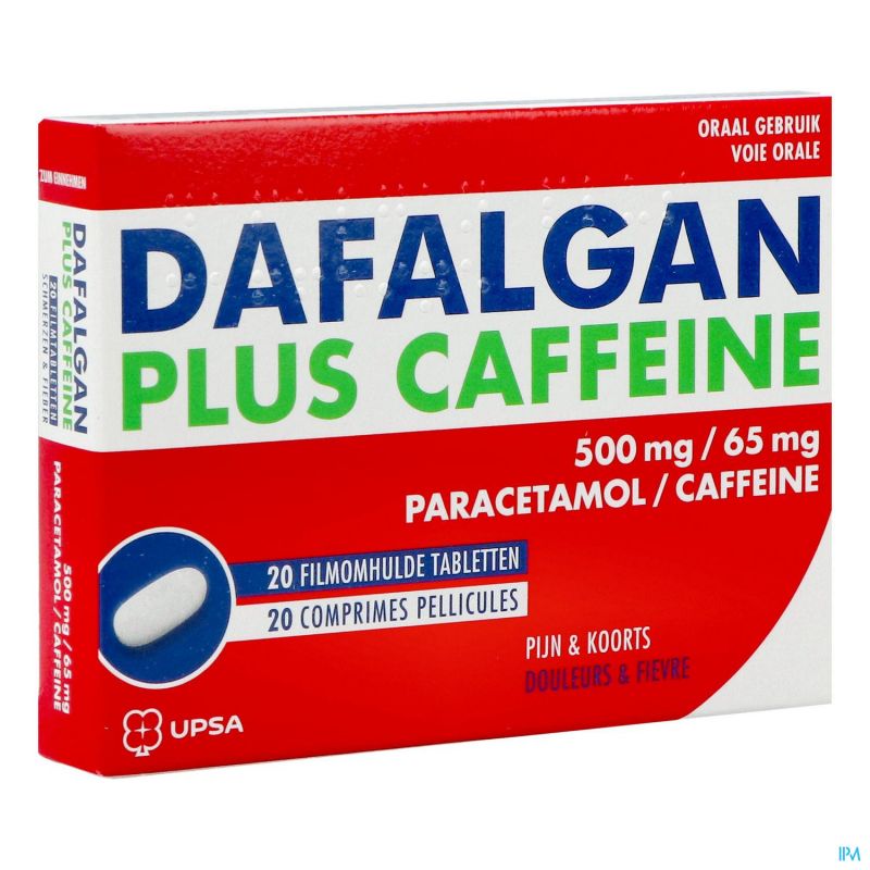 DAFALGAN PLUS CAFFEINE 500 MG/65 MG 20 COMPRIMES Maux de tête / Migraines Pharmacodel, votre