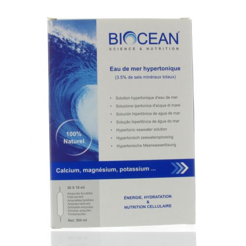 Lot De 2 Ampoules Eau De Mer Hypertonique BIOCEAN 30 Ml - Validité 12/2029