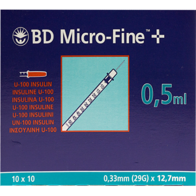 Bd Microfine+ Ins.spuit 0,5ml 29g 12,7mm100 324824