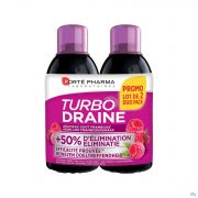 Fortepharma Turbodraine Minceur Framboise Duopack 2 X 500 ml