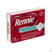 Bayer Rennie Menthe Sans Sucre 24 Comprimes A Croquer - Vue détail 1
