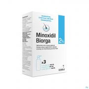 Minoxidil Biorga 2% Opl Cutaan Koffer Fl 3X60Ml