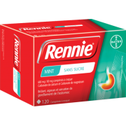 Bayer Rennie 120 Comprimes Sans Sucre Menthe